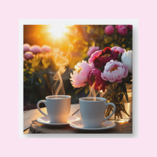 Sunrise Hot Coffee Cup Canvas